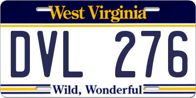 WV license plate DVL276