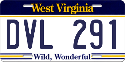 WV license plate DVL291