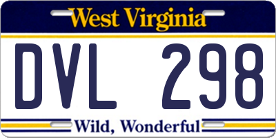 WV license plate DVL298