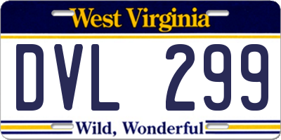 WV license plate DVL299