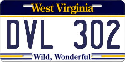 WV license plate DVL302