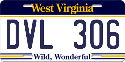 WV license plate DVL306