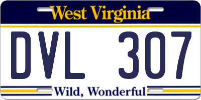 WV license plate DVL307