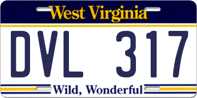 WV license plate DVL317