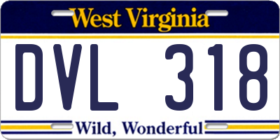 WV license plate DVL318