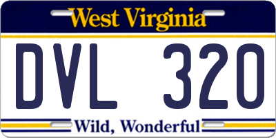 WV license plate DVL320