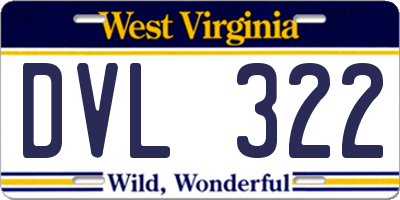 WV license plate DVL322