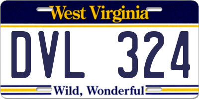 WV license plate DVL324