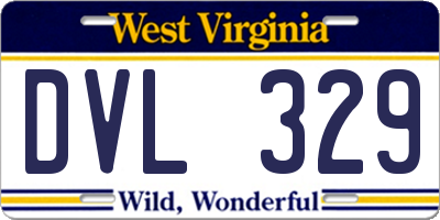 WV license plate DVL329