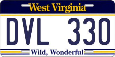 WV license plate DVL330