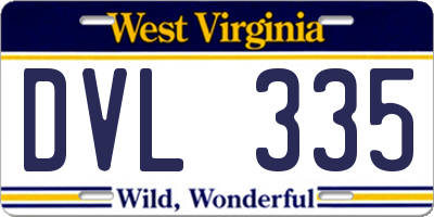 WV license plate DVL335
