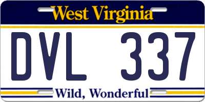 WV license plate DVL337