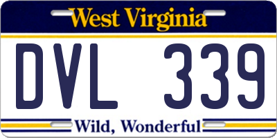 WV license plate DVL339