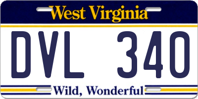 WV license plate DVL340