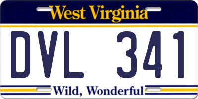 WV license plate DVL341
