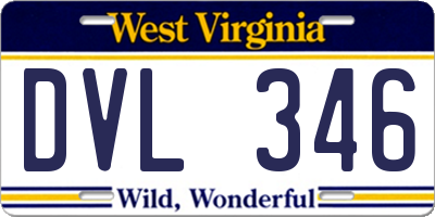 WV license plate DVL346