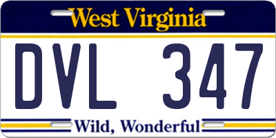 WV license plate DVL347