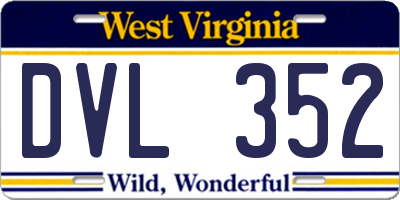 WV license plate DVL352