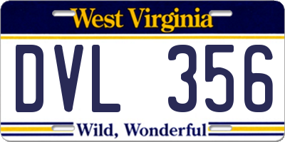 WV license plate DVL356
