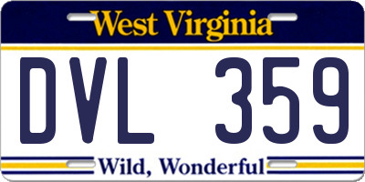 WV license plate DVL359