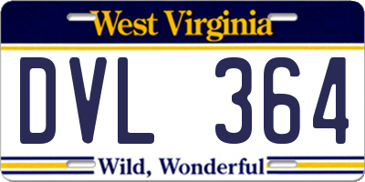 WV license plate DVL364