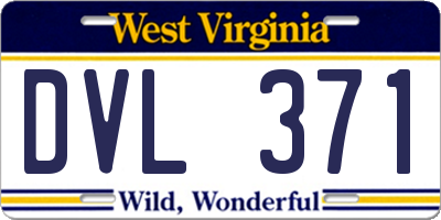 WV license plate DVL371