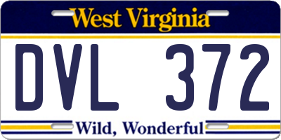 WV license plate DVL372