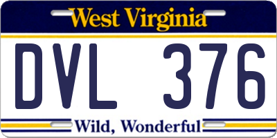 WV license plate DVL376
