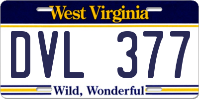 WV license plate DVL377
