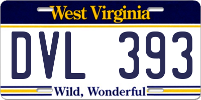 WV license plate DVL393