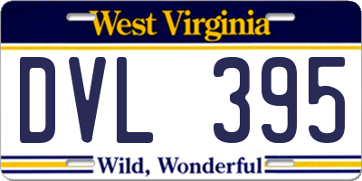 WV license plate DVL395