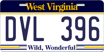 WV license plate DVL396