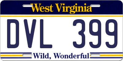 WV license plate DVL399