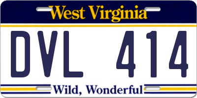 WV license plate DVL414