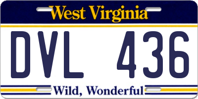 WV license plate DVL436
