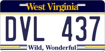 WV license plate DVL437