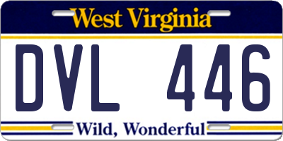 WV license plate DVL446