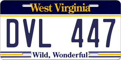 WV license plate DVL447
