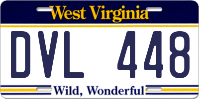 WV license plate DVL448