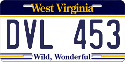 WV license plate DVL453