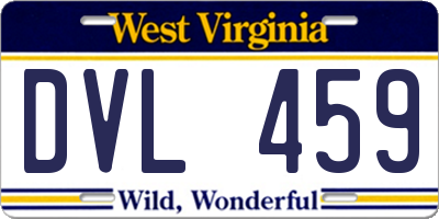 WV license plate DVL459