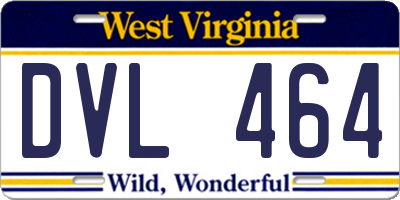 WV license plate DVL464