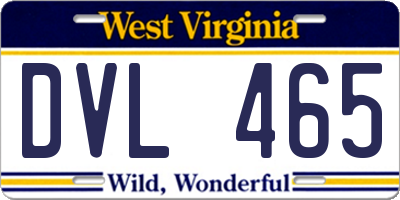 WV license plate DVL465
