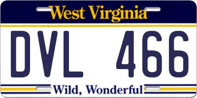 WV license plate DVL466