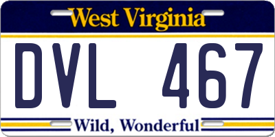 WV license plate DVL467