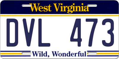 WV license plate DVL473