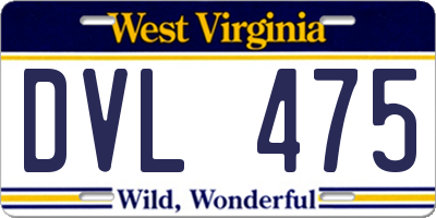 WV license plate DVL475