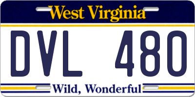 WV license plate DVL480