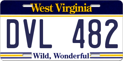 WV license plate DVL482