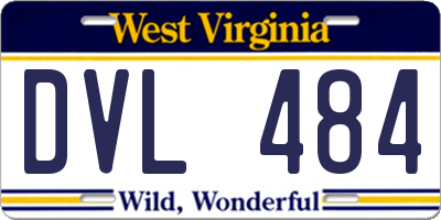 WV license plate DVL484
